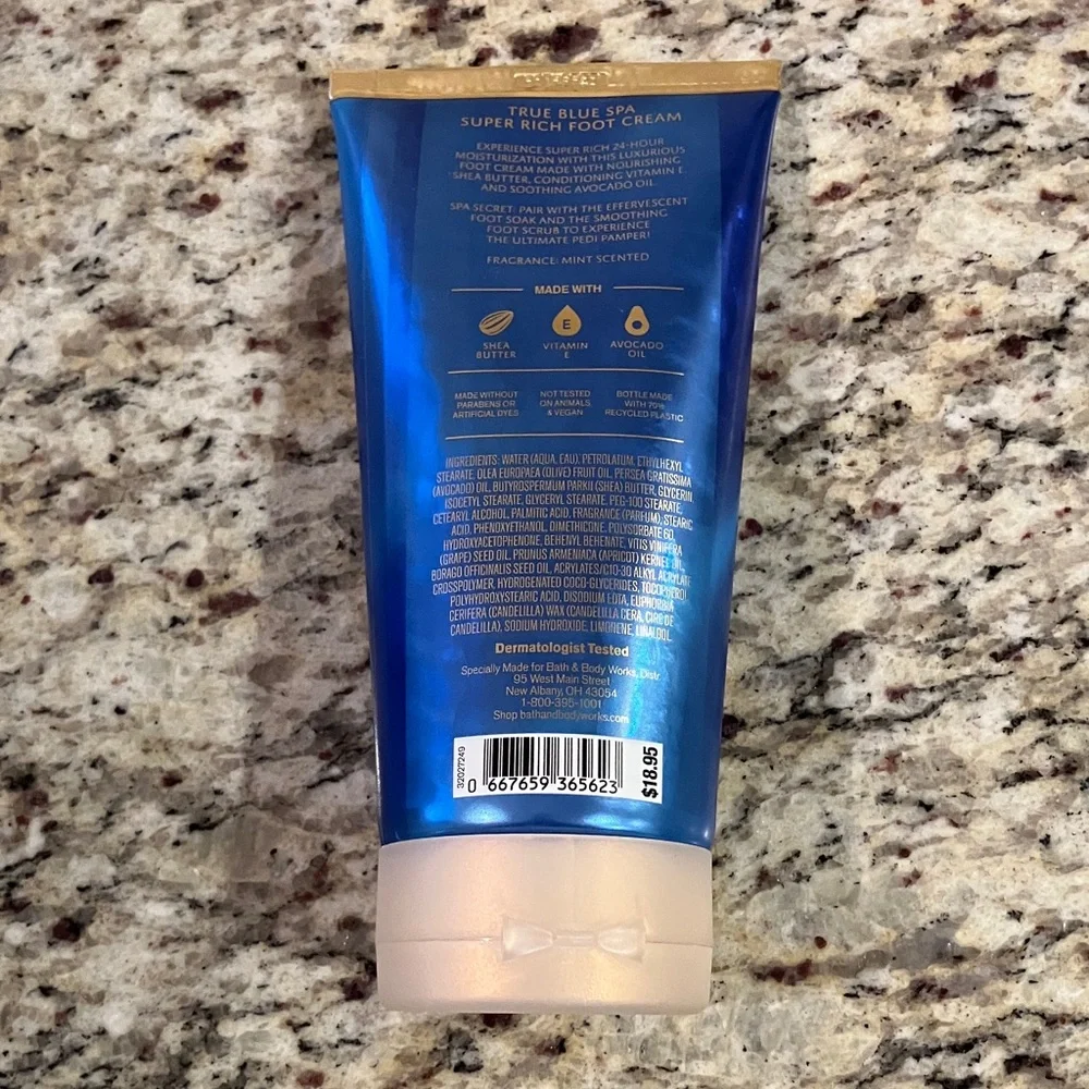 Bath & Body Works True Blue Spa Foot Cream Shea Butter Super Rich Moisturizing